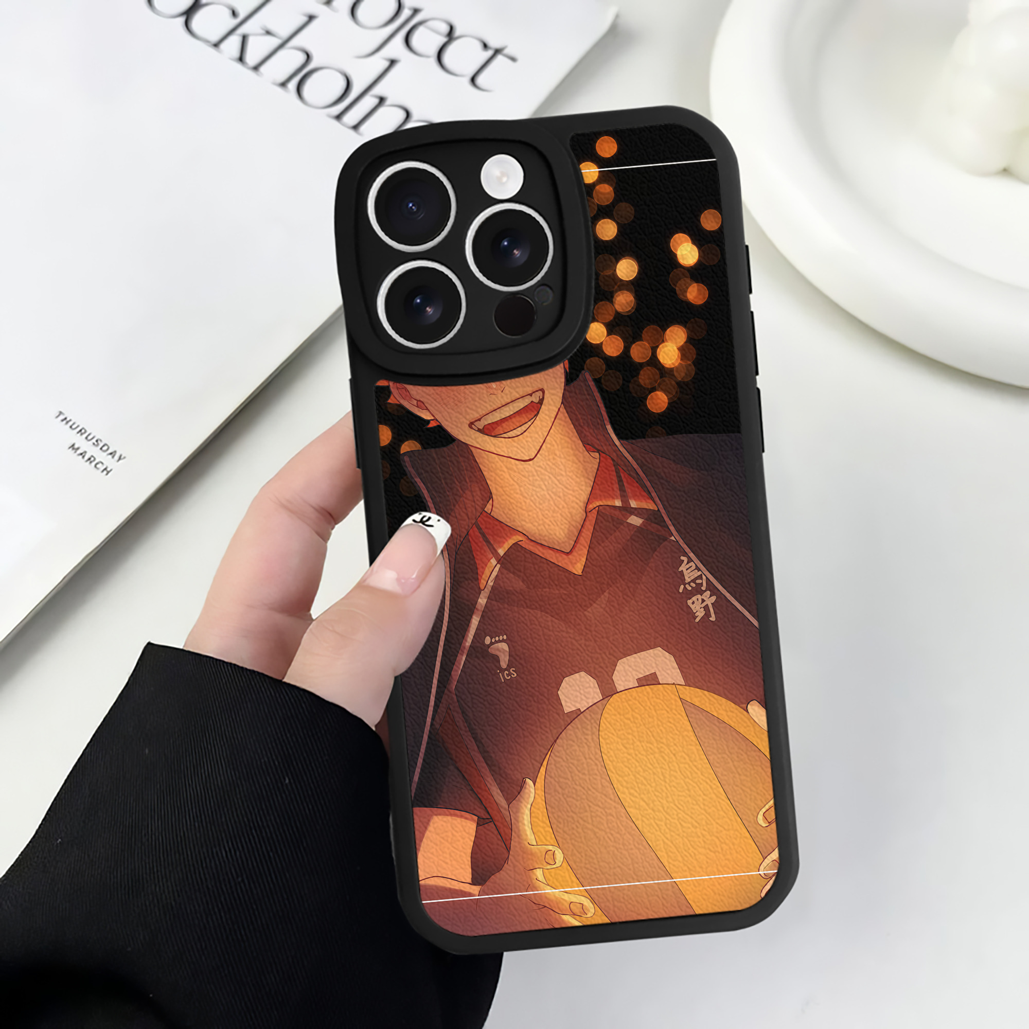 （画像用） ハイキュー!! Haikyu!! 【iPhone 16シリーズ対応】シリコンスマホケース（レザー調） 材質：シリコン